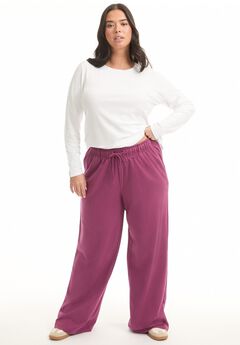 French Terry Wide-Leg Pant