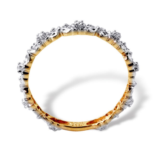 Diamond Accent Stackable Eternity Promise Ring in 10k Yellow Gold, WHITE, on-hover image number 1