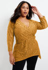 Faux Wrap Lace Top, PALE GOLD, hi-res image number null