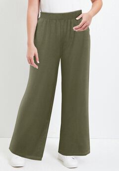Plus Size Wide Leg Linen Pants
