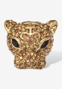 3.99 Tcw Marquise Cut Gold Cz 18K Yellow Gold-Plated Leopard Ring