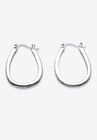 Silver Tone Inside Out Channel Set Hoop Earrings, , on-hover image number null