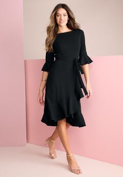 Ruffle Flare Wrap Dress