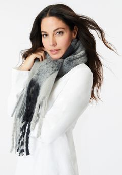 Fringed Plaid Scarf