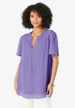 Ruffle Sleeve Blouse