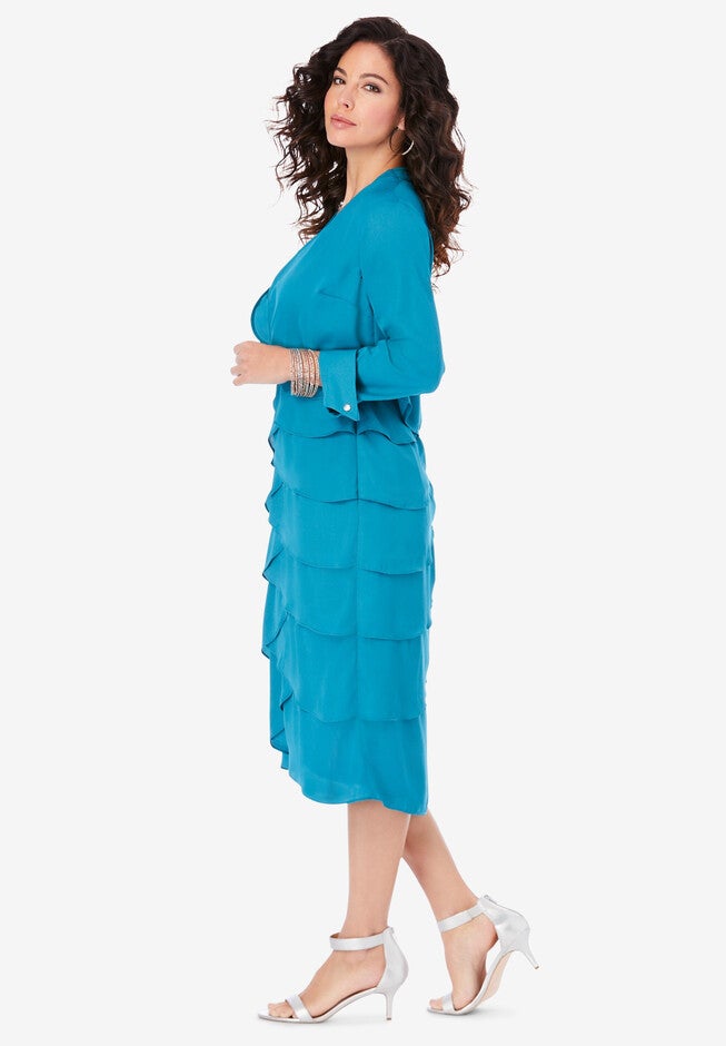 Beaded Tier Jacket Dress, , alternate image number 2