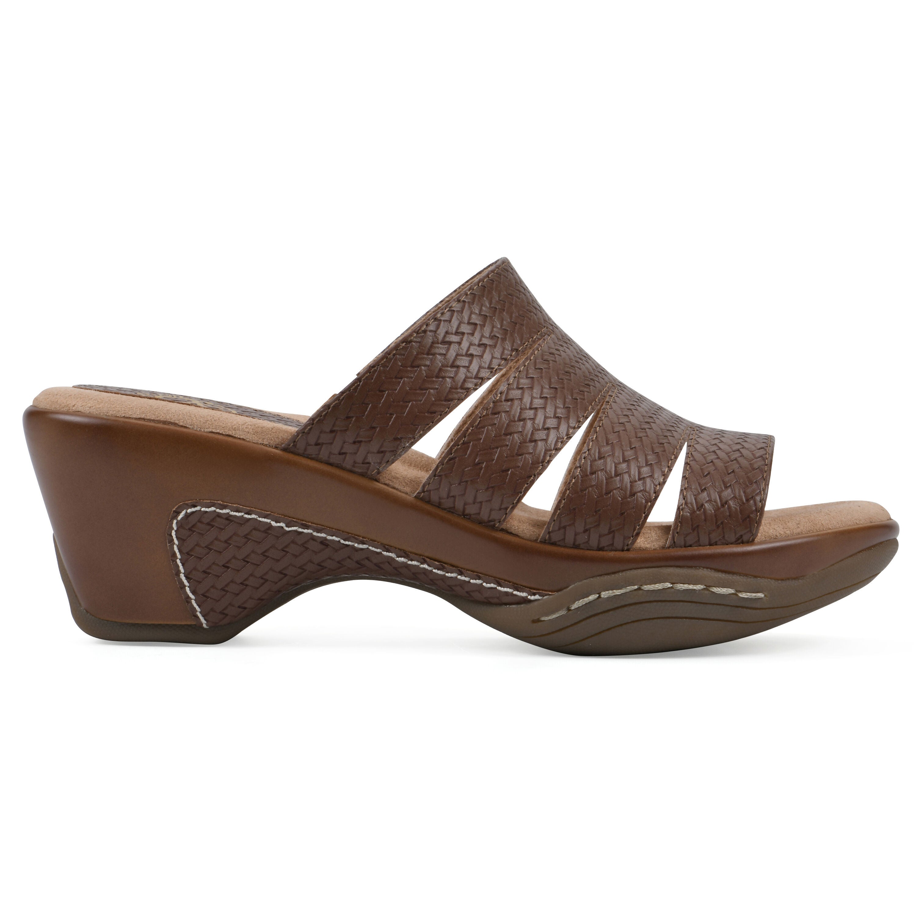 Valora Slip-On Clog Sandal, BROWN WOVEN, alternate image number 2
