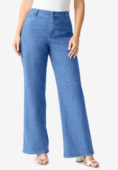 Plus Size Classic Stretch Wide Leg Jean
