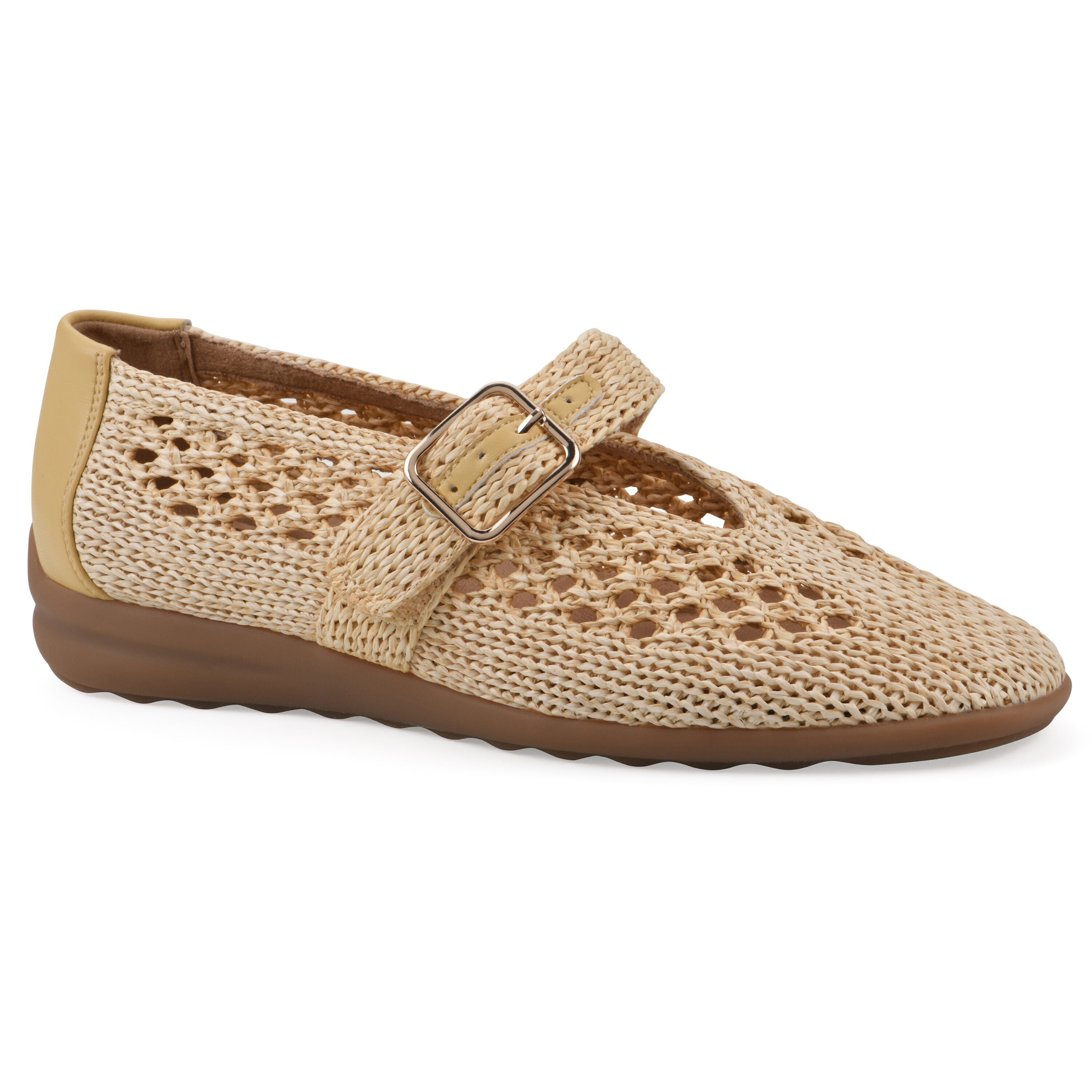 Cordette Mary Jane Flat, YELLOW FABRIC, hi-res image number 0