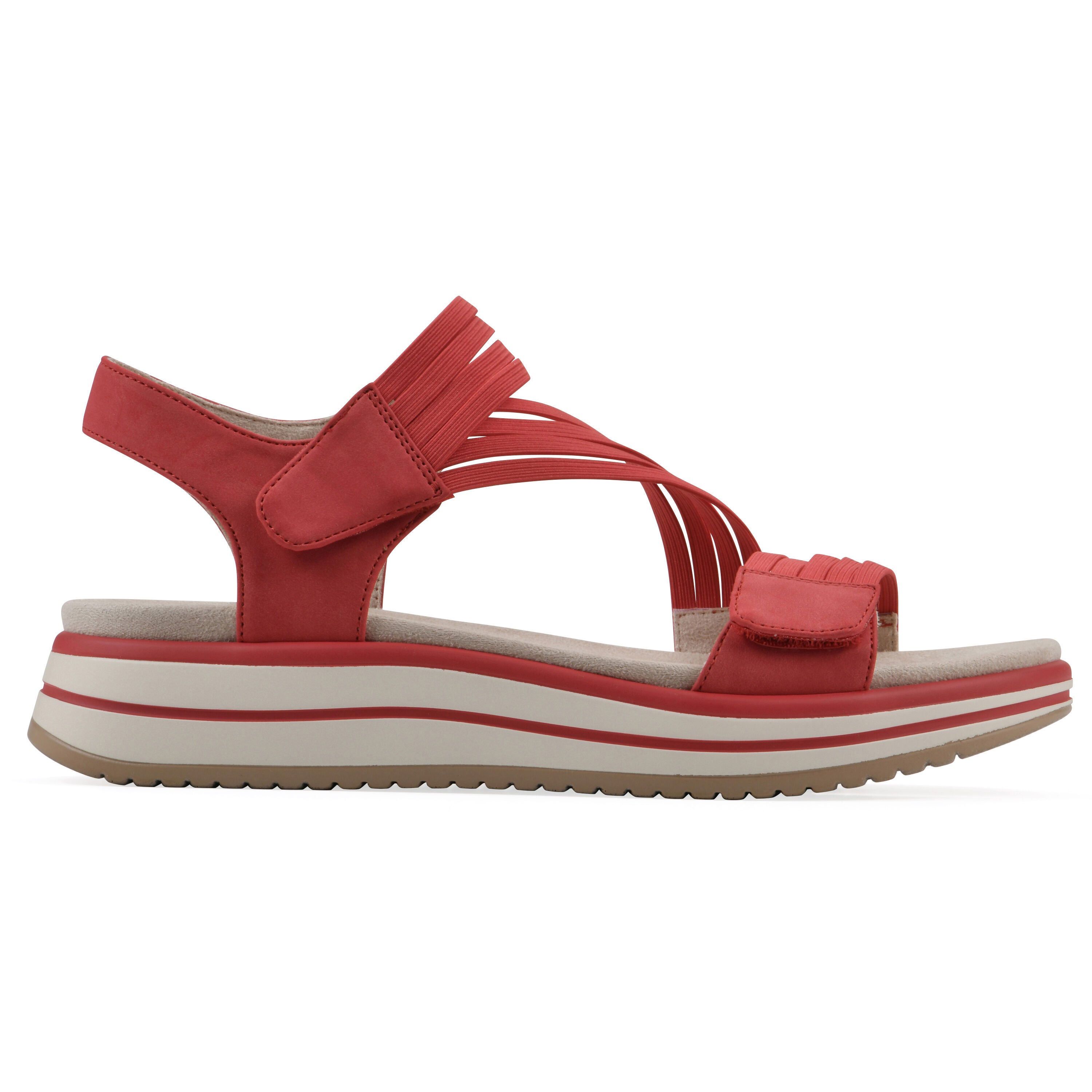 Hapford Athleisure Sandal, RED NUBUCK, alternate image number 2