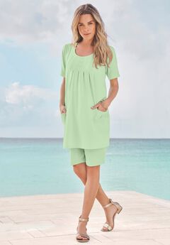 Plus Size Two Pocket Soft Knit Swing Tunic