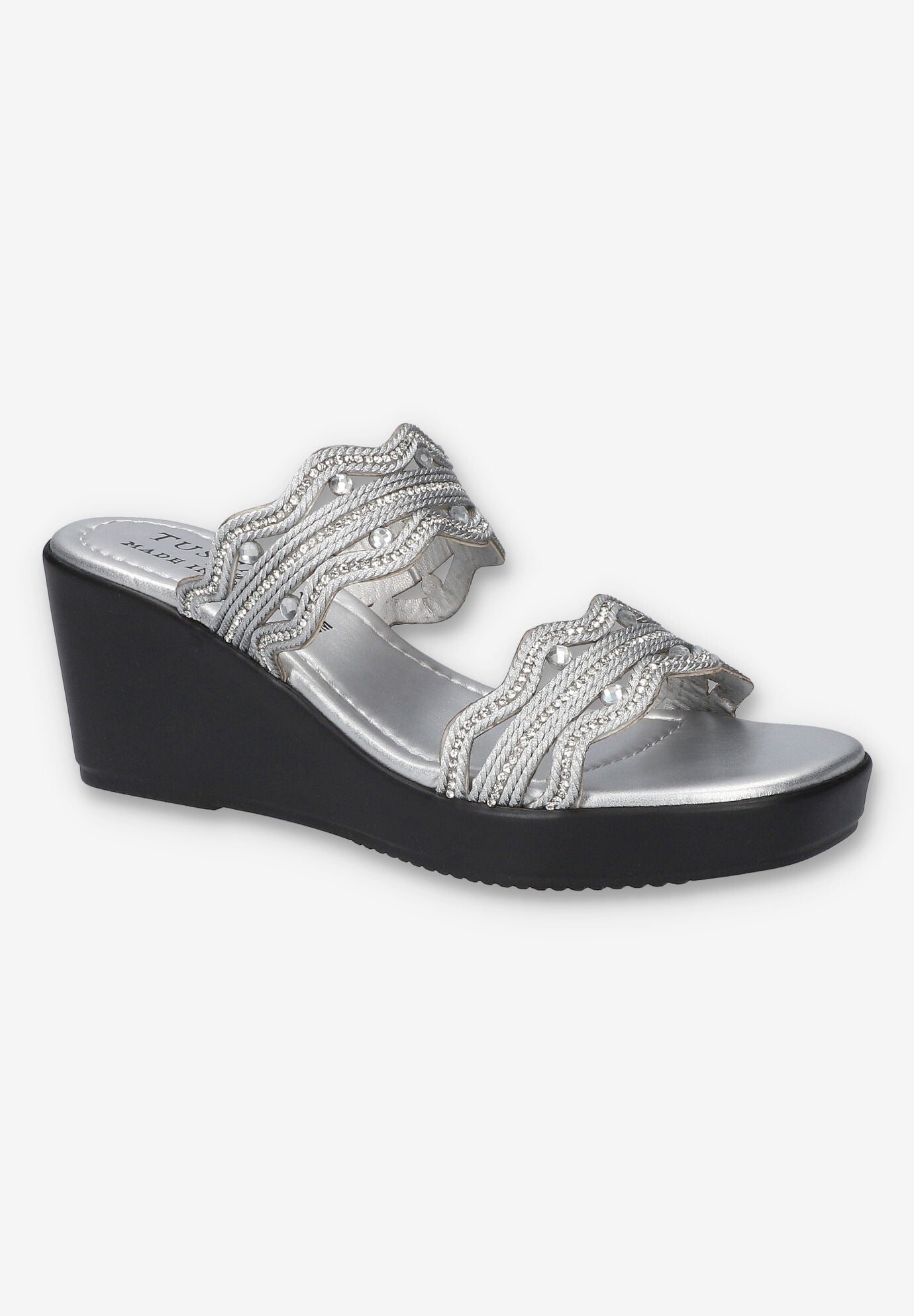 Selva Wedge Sandal, SILVER, hi-res image number 0