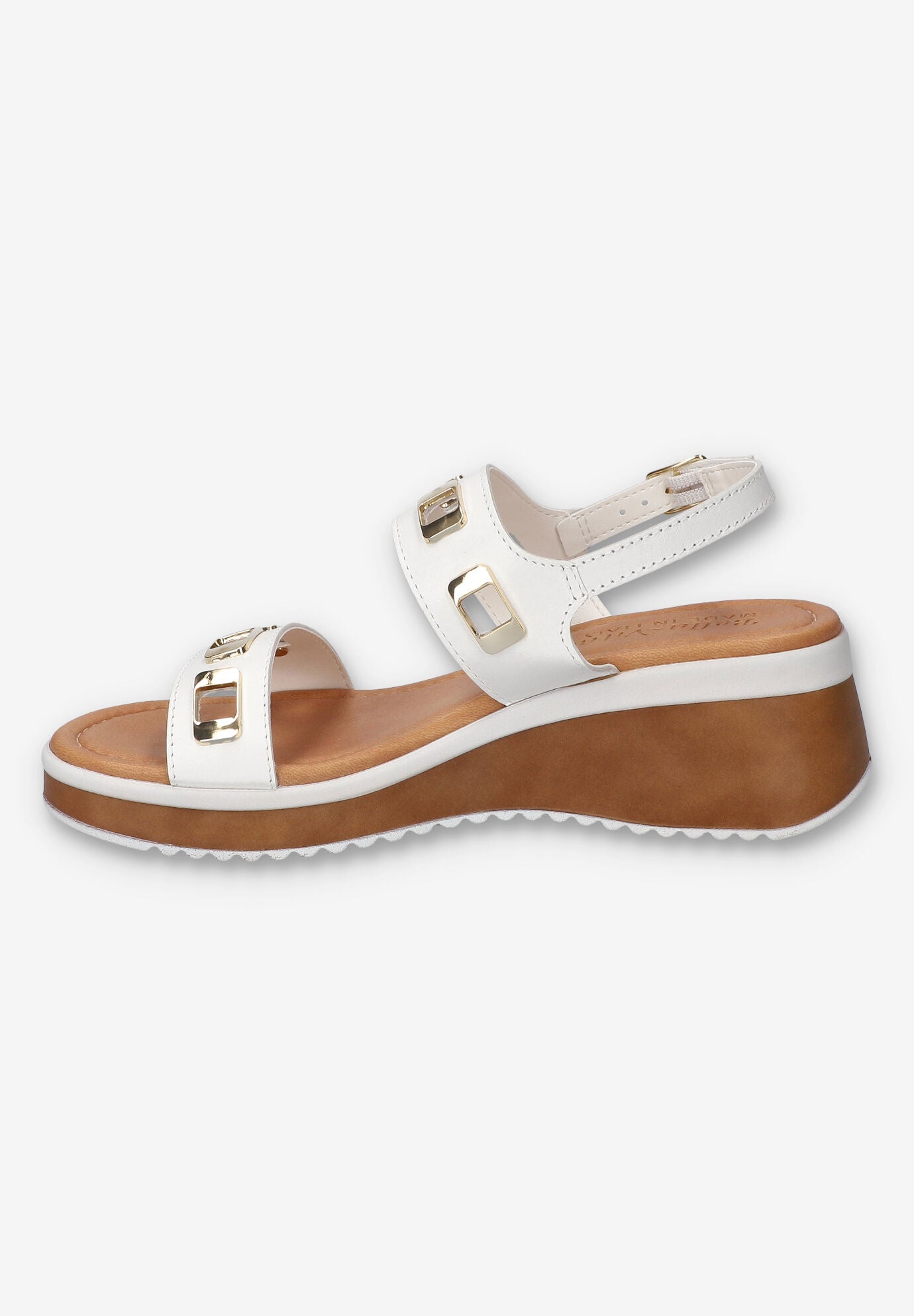 Vic-Italy Wedge Sandal, WHITE LEATHER, alternate image number 4