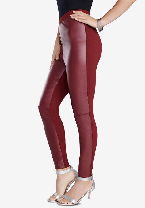 Faux-Leather Legging, RICH BURGUNDY, hi-res image number null