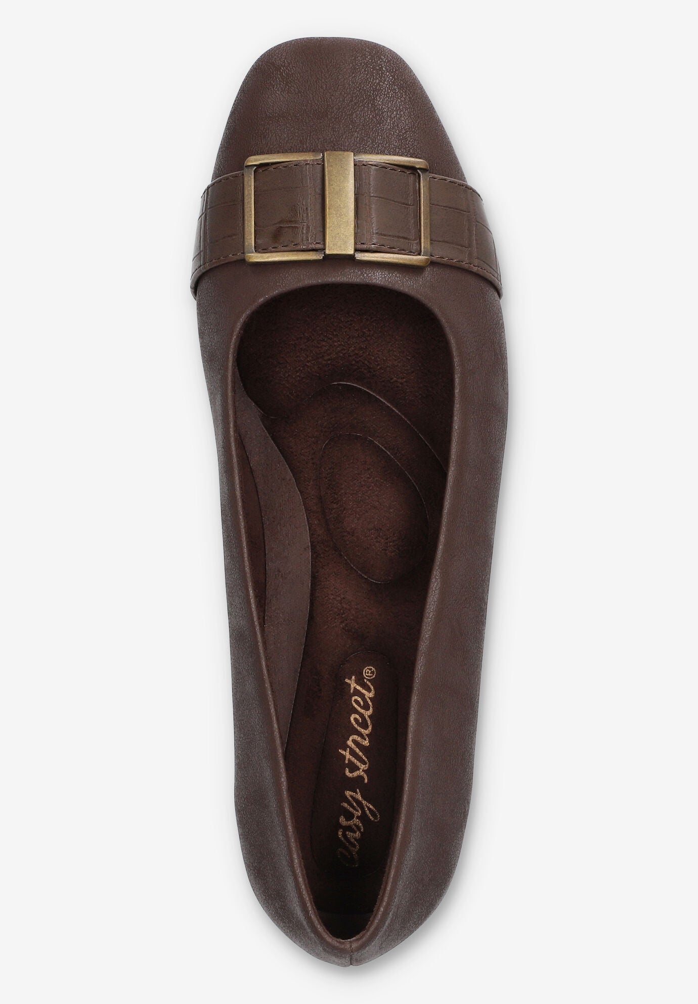 Keely Square Toe Flat, BROWN MATTE CROCO, alternate image number 6