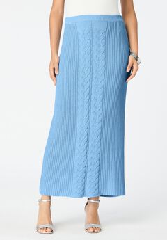 Cable Knit Midi Skirt