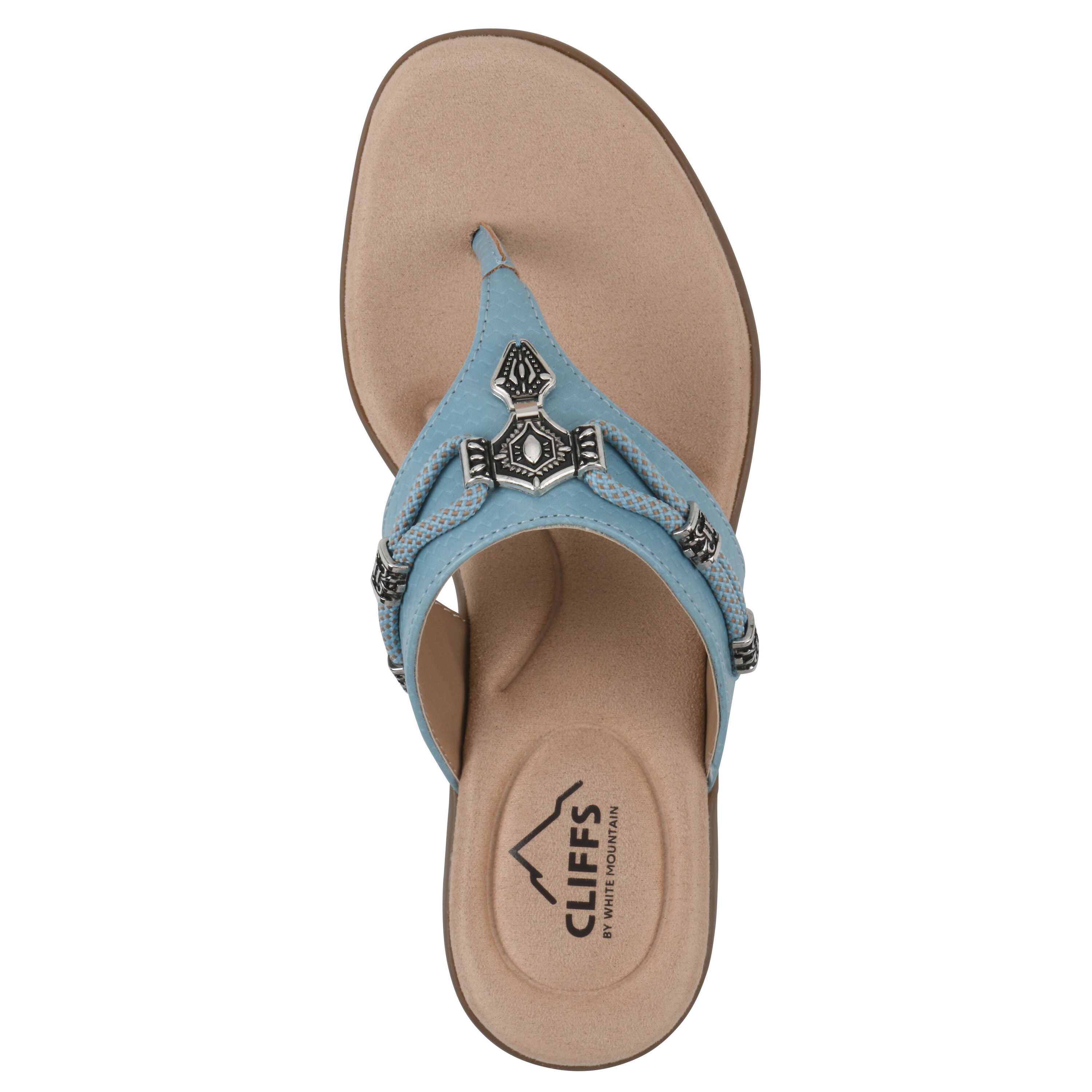 Bainah Thong Sandal, TURQUOISE WOVEN, alternate image number 4