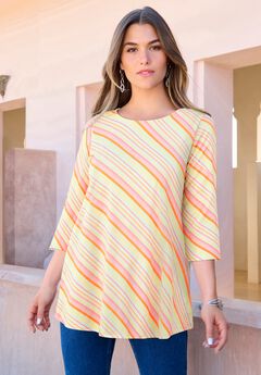 Plus Size Ultimate Three Quarter Sleeve Swing Tee
