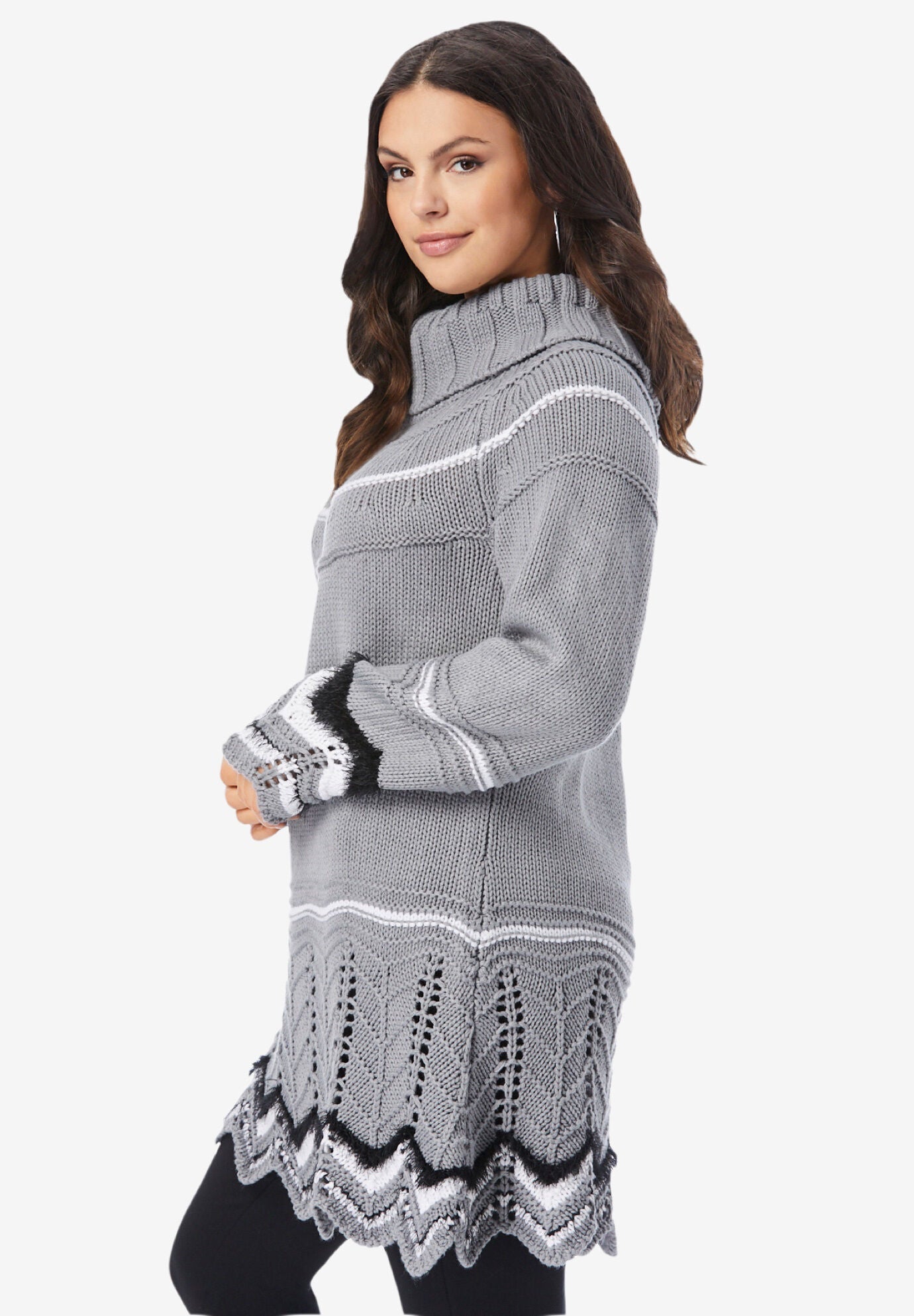 Chevron Border Sweater, , on-hover image number 1