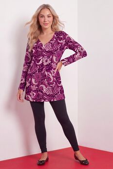Plus Size Cotton Ultimate Long Sleeve V-Neck Tunic