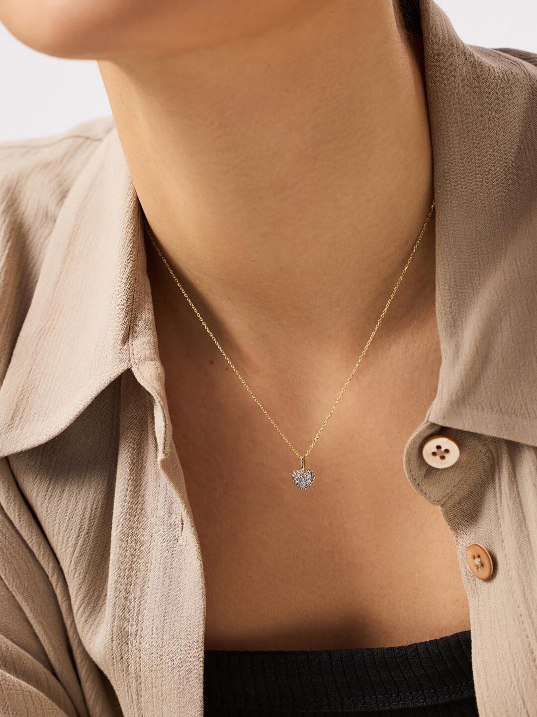 Ellery Gold Heart Necklace, GOLD, alternate image number 2