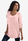 Cotton Slub Lace Tunic, SOFT BLUSH, hi-res image number null