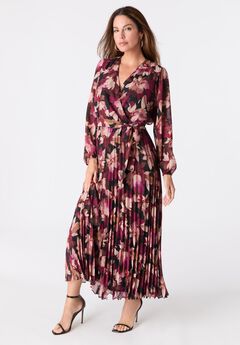Pleated Chiffon Maxi Dress