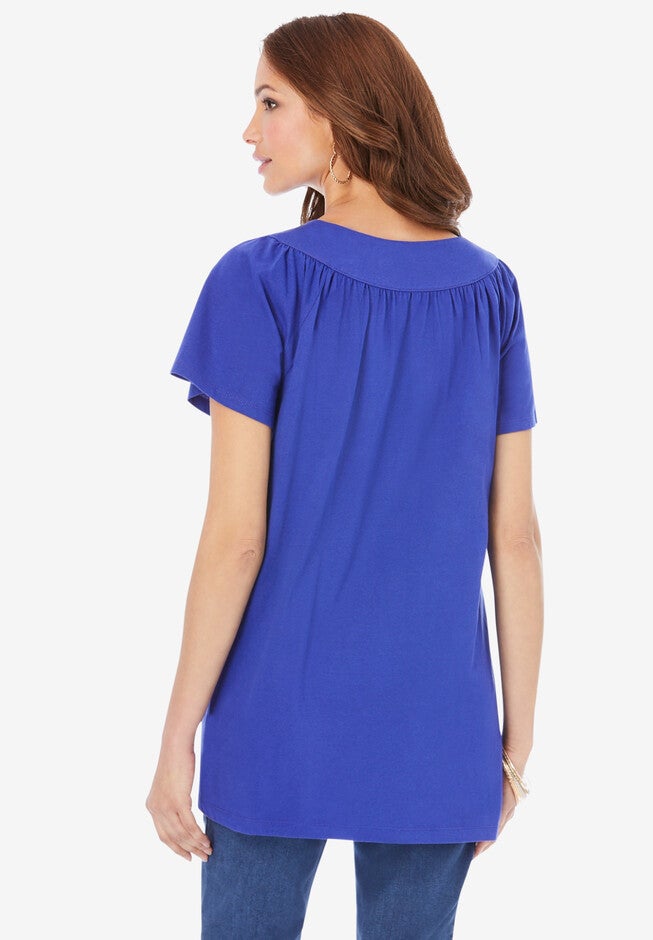 Banded V-Neck Ultimate Tee, , on-hover image number 1