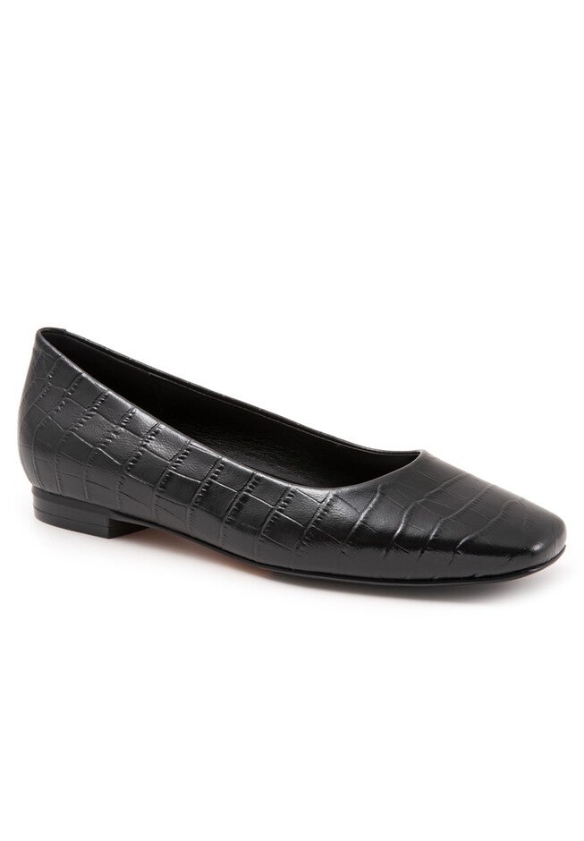 Honor Slip On Flat, BLACK CROCO, hi-res image number 0