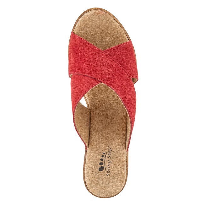 Blanchar Slide Sandal, RED SUEDE, alternate image number 3