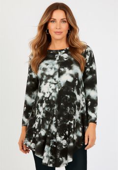 Plus Size Boatneck Swing Ultra Drape Tunic Top