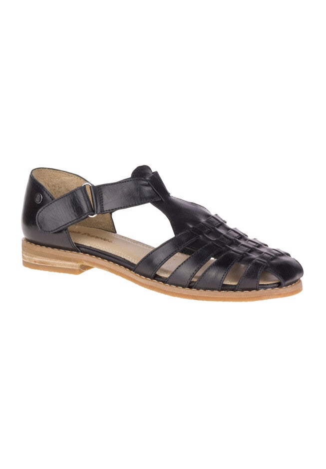 Chardon Fisherman Sandals by Hush Puppies®, BLACK LEATHER, hi-res image number null