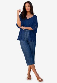 Plus Size Blue Cardigan