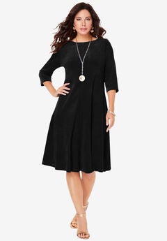 Velour Swing Drape Dress