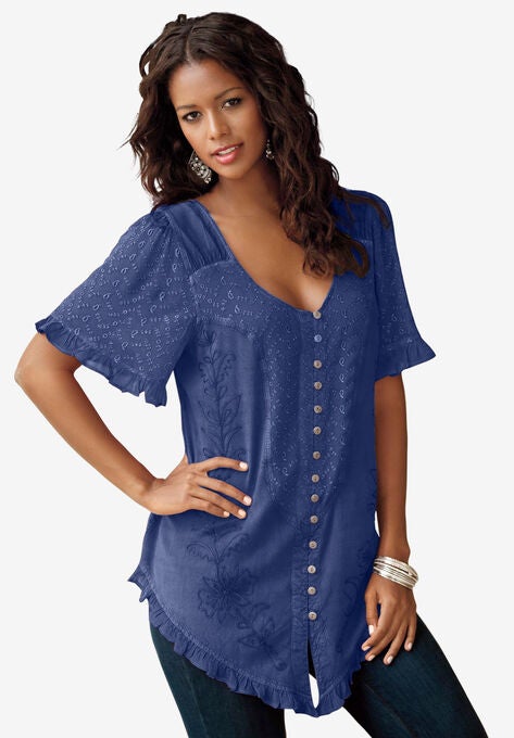 Acid Wash Tunic, DARK BLUE, hi-res image number null