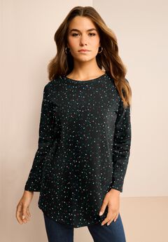 Plus Size Cotton Ultimate Long Sleeve Crewneck Tee