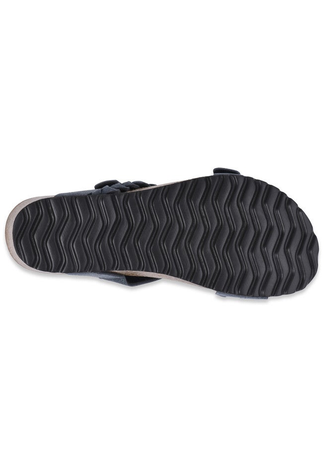 Leather Braided Adjustable 2 Strap Footbed Sandal, , alternate image number null