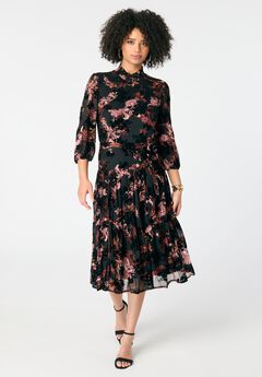 Mockneck Chiffon Dress