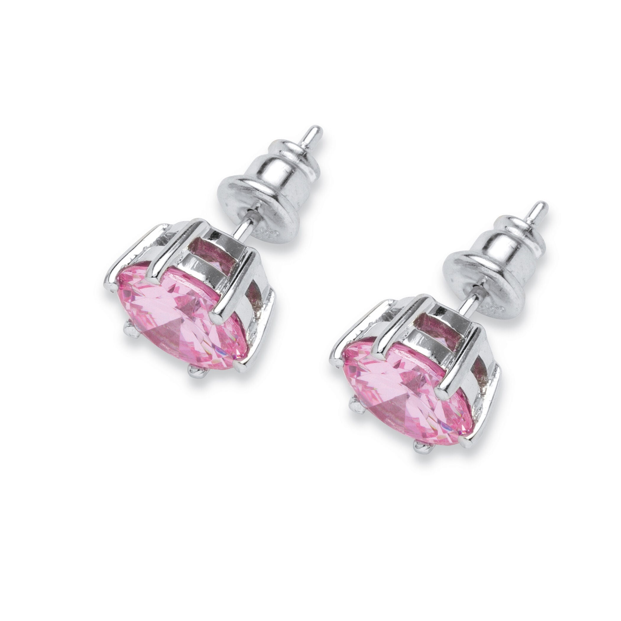 Birthstone .925 Sterling Silver Stud Earrings, MAY, alternate image number 2