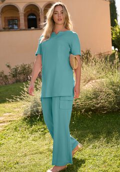 Plus Size Soft Knit Tunic with Notch Neckline