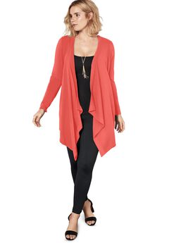 Fine Gauge Handkerchief Hem Cardigan Sweater