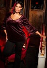 Sweetheart Velour Top, BERRY, hi-res image number null