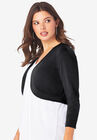 Bolero Cardigan with Three-Quarter Sleeves, , alternate image number null