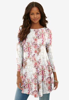 Boatneck Swing Ultra Drape Tunic