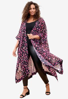 Plus Size Flowy Chiffon Duster