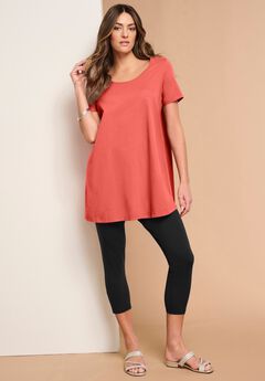 Plus Size Cotton Ultimate Scoopneck Swing Tunic