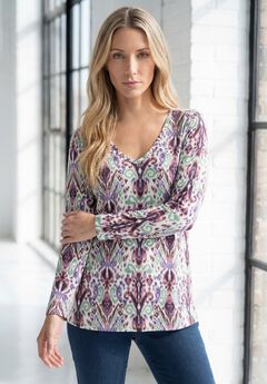 Plus Size Ultimate Long Sleeve V Neck Tee