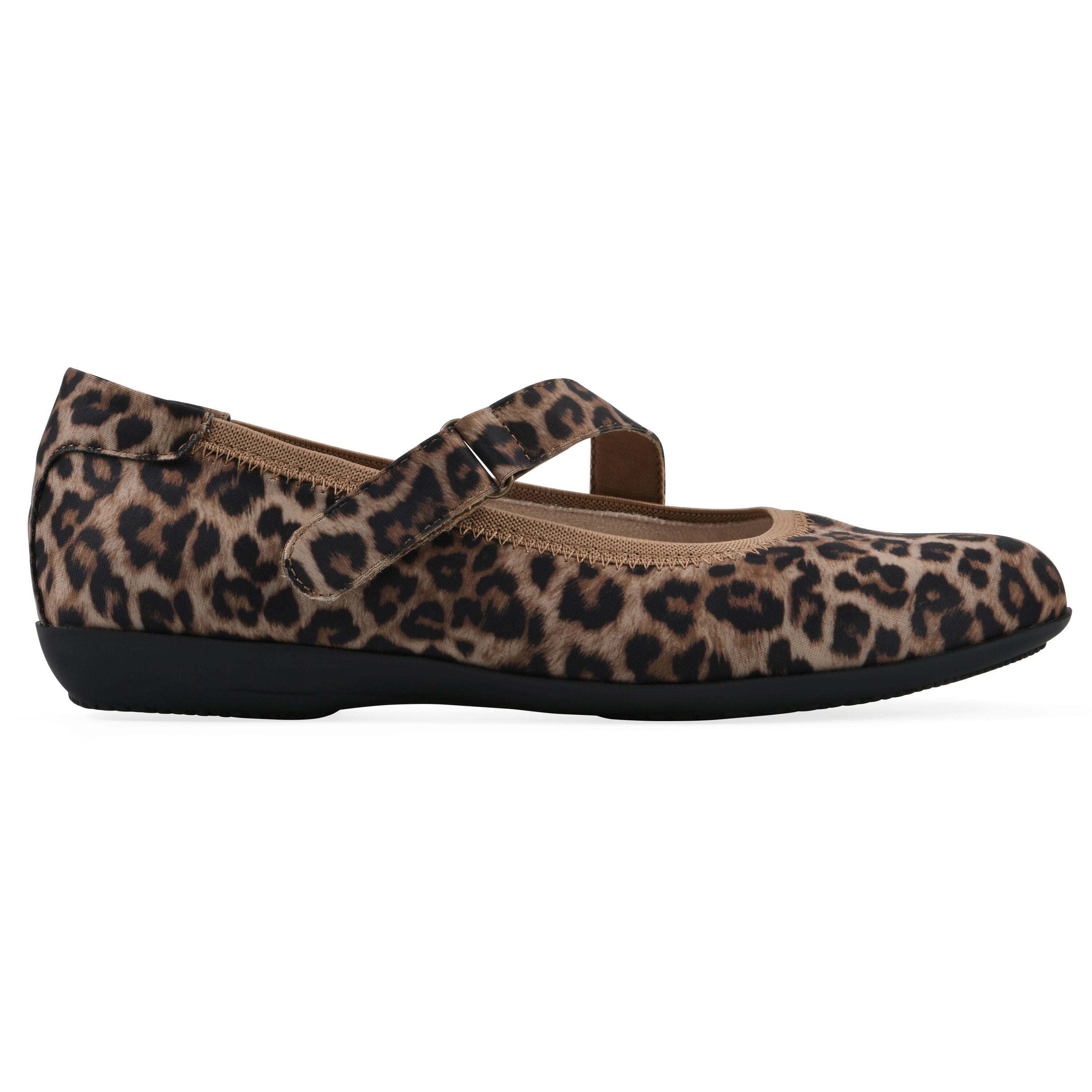Carwen Mary Jane Flat, TAN LEOPARD NYLON, alternate image number 2