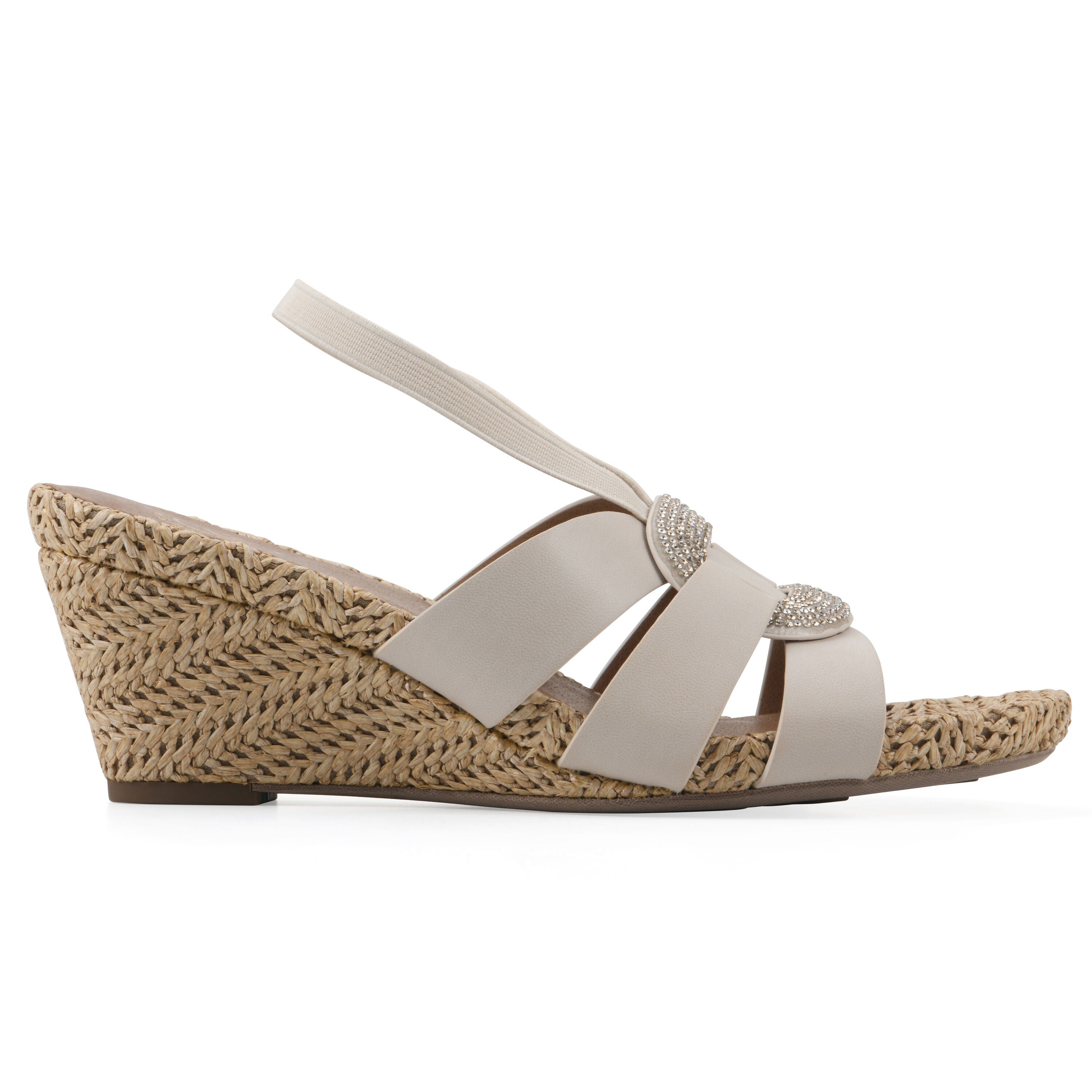 Atavi Wedge Sandal, EGGSHELL SMOOTH, alternate image number 2