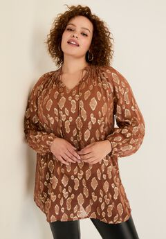 Metallic Print Blouse